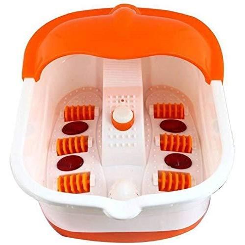 Multifunction Footbath Massager Spa With Heat Vibration And Roller Massager For Pain Relieve And Feet Care- Multicolor
