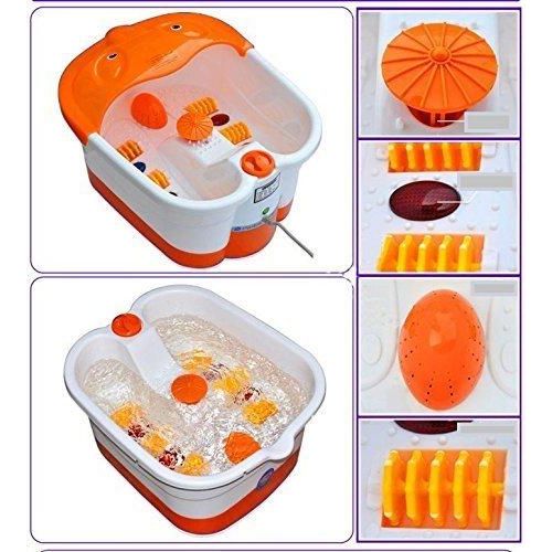 Multifunction Footbath Massager Spa With Heat Vibration And Roller Massager For Pain Relieve And Feet Care- Multicolor