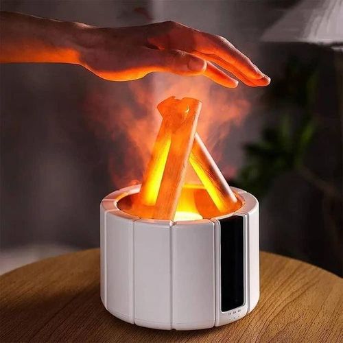 Flame Bead Ultrasonic Air Humidifier Aromatherapy Machine, Home Room Fragrant Essential Oil Diffuser Jellyfish Spray Smoking Steam Engine- Multicolor