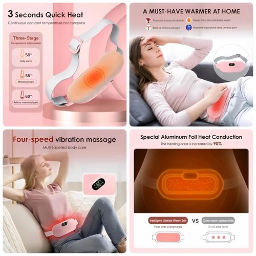Portable USB Rechargeable Belly Fat Burning Electric Slimming Machine Waist Belt - Slim Waist, Tone Abs, And Legs With Lazy Fitness Massager  Equipment For Tummy Massager And Cramps- Multicolor