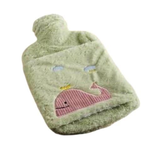 Hot Water Bottle With Faux Fur Cover 1700ML, Cosy Bed Warmer & Soft Bag Cover - Multi-colours.