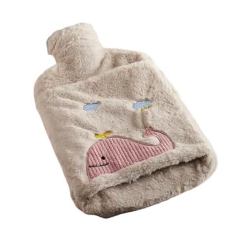 Hot Water Bottle With Faux Fur Cover 1700ML, Cosy Bed Warmer & Soft Bag Cover - Multi-colours.