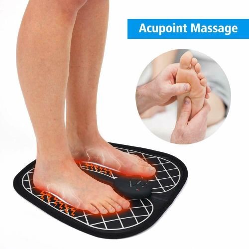 EMS Foot Massager, Portable Electric Foot Massage Mat, Adjustable 6 Vibration Modes 10 Frequency Feet Muscle Massage Machine for Blood Circulation Improve, Pain Relief