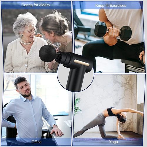6-Speed ​​Massage Gun Massager + 4 Heads - Black