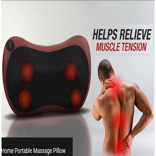 Pro Home Office Car Massage Pillow, Back Neck Feet Massage With Automatic Heating, Brown