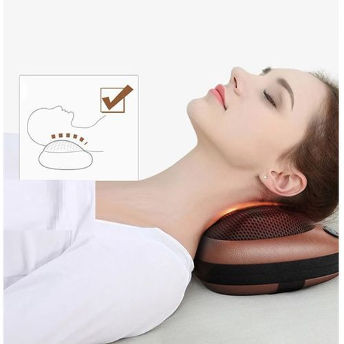 Pro Home Office Car Massage Pillow, Back Neck Feet Massage With Automatic Heating, Brown