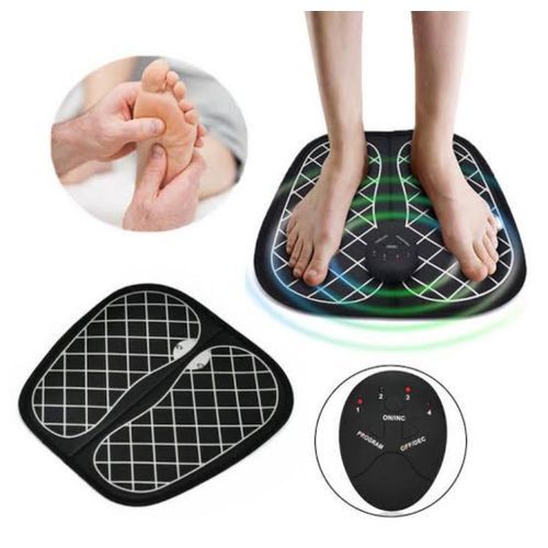 Electric Foot Portable Massaging Mat - Black/White