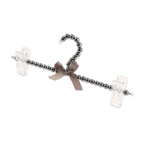 Princess Pearl Beads Clothes Hangers Hook with Bowknot for