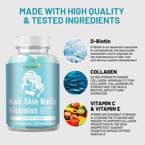 Hair , skin, Nails With Biotin, Vitamin  C&E