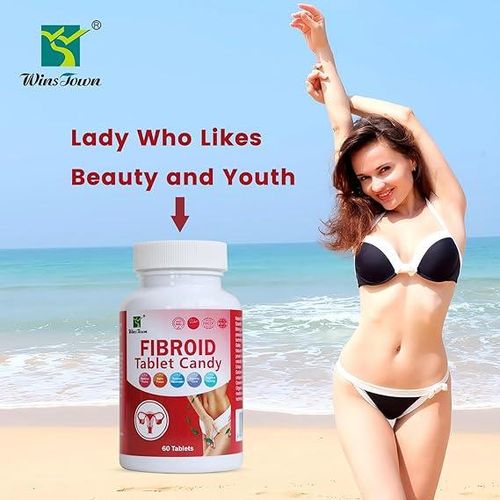 Wins Town Fibroid Tablet Candy, 1000 mg Nutritional Supplement Sugar Tablet for Women, Naturally Helps in Shrinking Fibroids and Ovarian Cysts, 60 Tablets