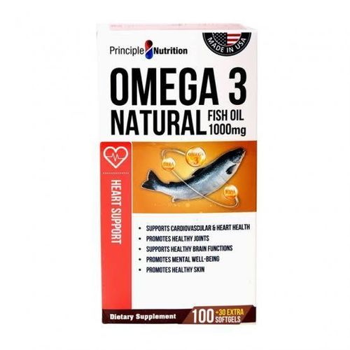 Omega  3 Natural Fish Oil 1000mg, Bottle of 100 capsules