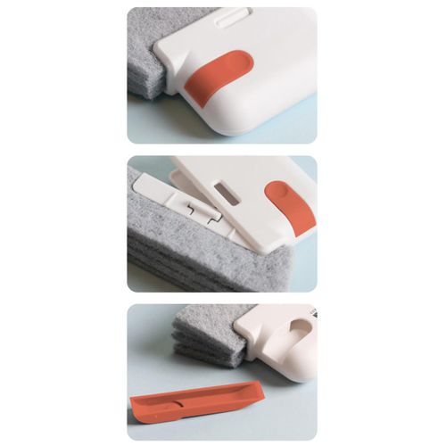 5 Household Window Track Cleaning Brush Convenient Yellow
