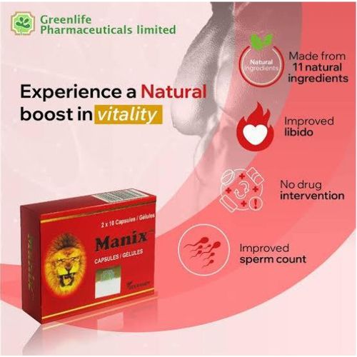Manix Supplement Men Reproductive Health Reduces Stress, Depression Elevates Moods And Improves Sperm Mobility - 20 Caps