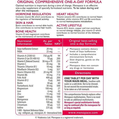 Vitabiotics Menopace Original - 30 Tablets