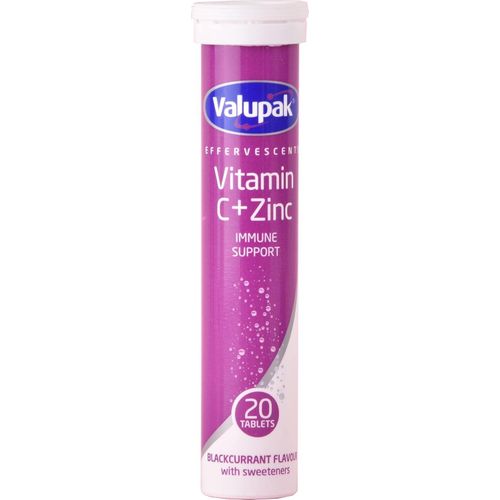 valupak Vitamin C + Zinc Soluble Tablets 20's-White