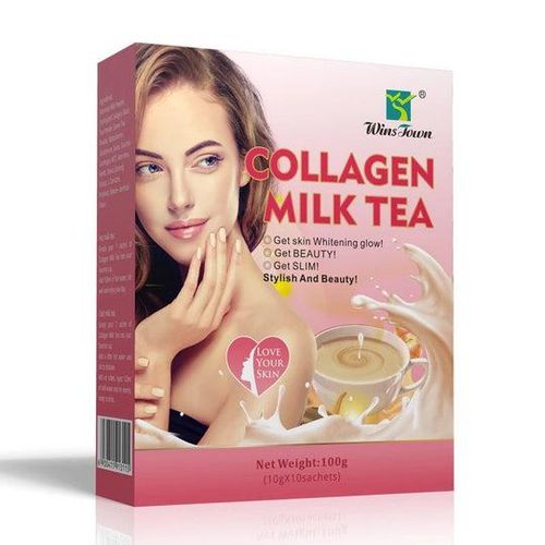 Wins Town Collagen Milk Tea Herbal Tea for Skin Whitening, Anti-Aging, and Beauty