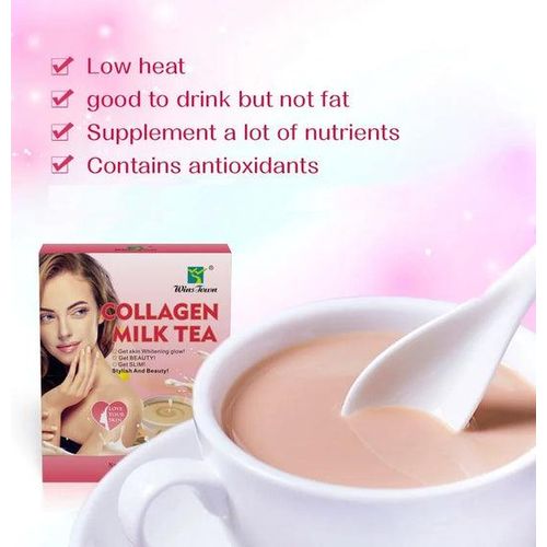 Wins Town Collagen Milk Tea Herbal Tea for Skin Whitening, Anti-Aging, and Beauty