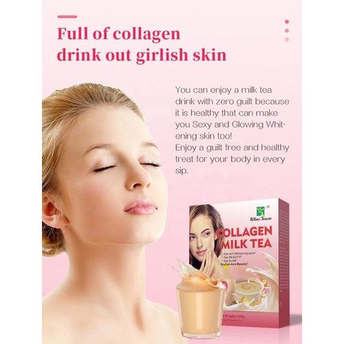 Wins Town Collagen Milk Tea Herbal Tea for Skin Whitening, Anti-Aging, and Beauty