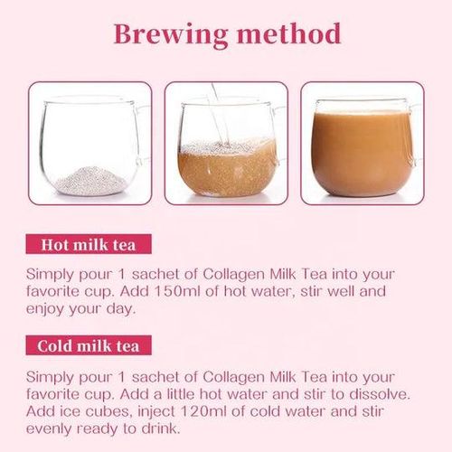 Wins Town Collagen Milk Tea Herbal Tea for Skin Whitening, Anti-Aging, and Beauty