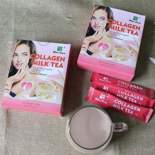 Wins Town Collagen Milk Tea Herbal Tea for Skin Whitening, Anti-Aging, and Beauty