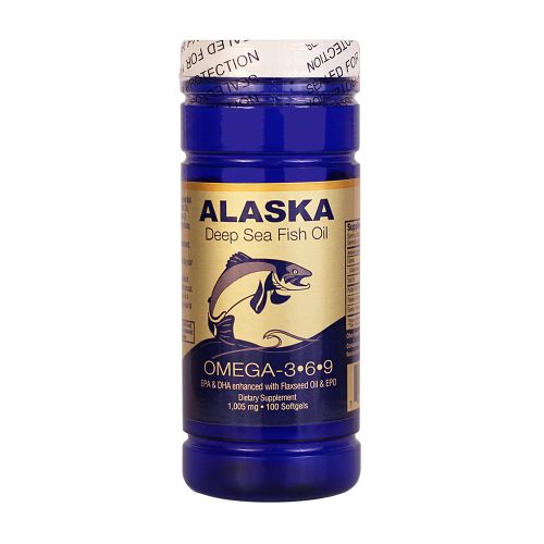 Alaska Deep Sea Fish Oil Omega 3,6,9 1000mg - 100 Soft Gels