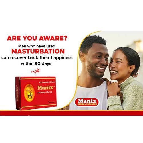 Manix Supplement Men Reproductive Health Reduces Stress, Depression Elevates Moods And Improves Sperm Mobility 20 Caps