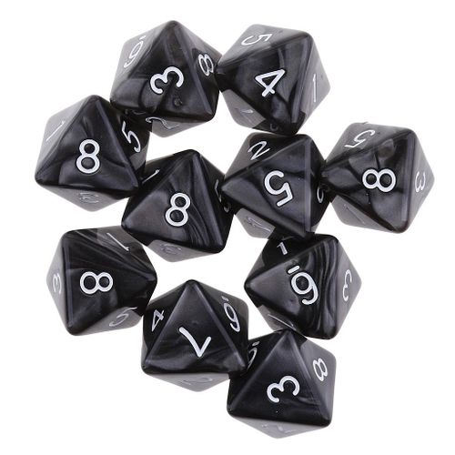 20pcs 8 Sided Dice D8 Polyhedral Dice For  Black & White