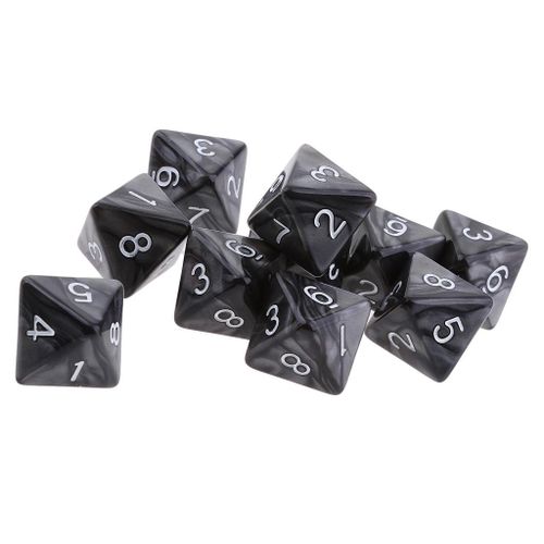 20pcs 8 Sided Dice D8 Polyhedral Dice For  Black & White