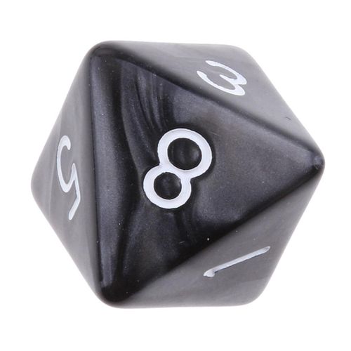 20pcs 8 Sided Dice D8 Polyhedral Dice For  Black & White