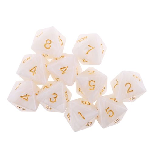 20pcs 8 Sided Dice D8 Polyhedral Dice For  Black & White