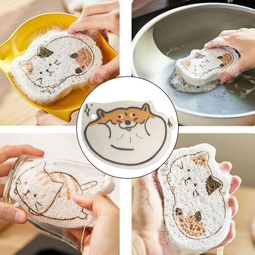 Sponge With Hanging Rope  Pulp  For Washing Dishes