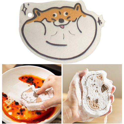 Sponge With Hanging Rope  Pulp  For Washing Dishes