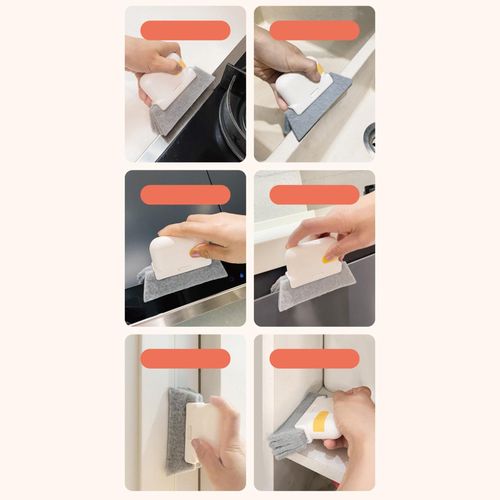 2 Window Groove Cleaning Brush Comfortable Grip, For