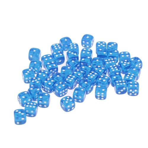 50Pieces 12mm Blue Dices High Quality Acrylic Material In Blue