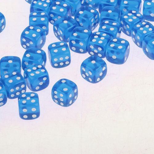 50Pieces 12mm Blue Dices High Quality Acrylic Material In Blue