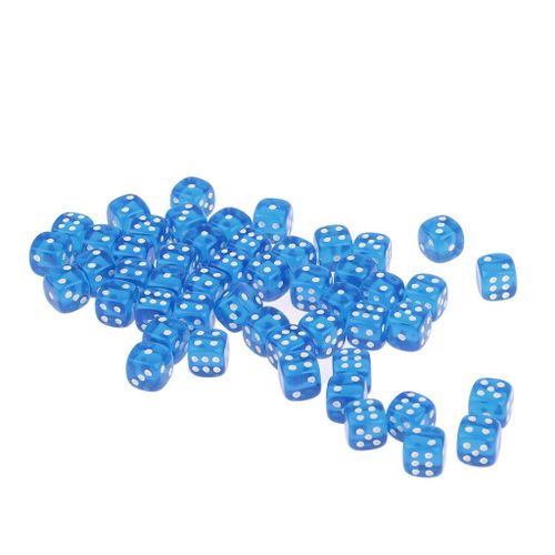 50Pieces 12mm Blue Dices High Quality Acrylic Material In Blue