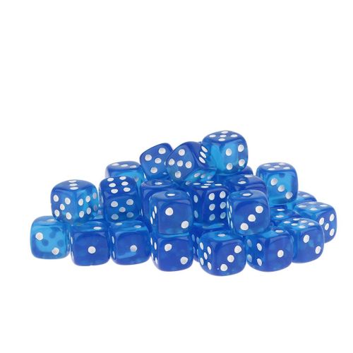 50Pieces 12mm Blue Dices High Quality Acrylic Material In Blue