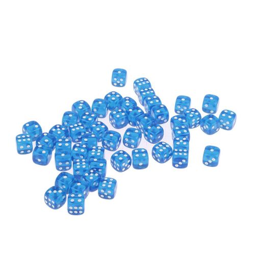 50Pieces 12mm Blue Dices High Quality Acrylic Material In Blue