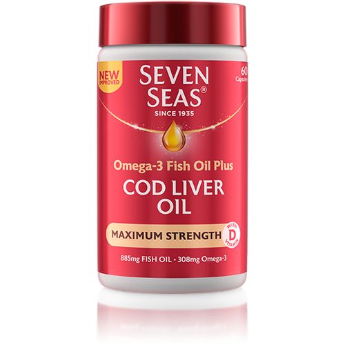 Seven Seas  Maximum Strength Cod Liver Oil Capsules 60's-Multicolour