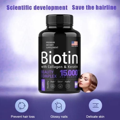 Biotin & Collagen Keratin 15,000mcg Beauty Supplement for Hair, Skin, and Nail Care