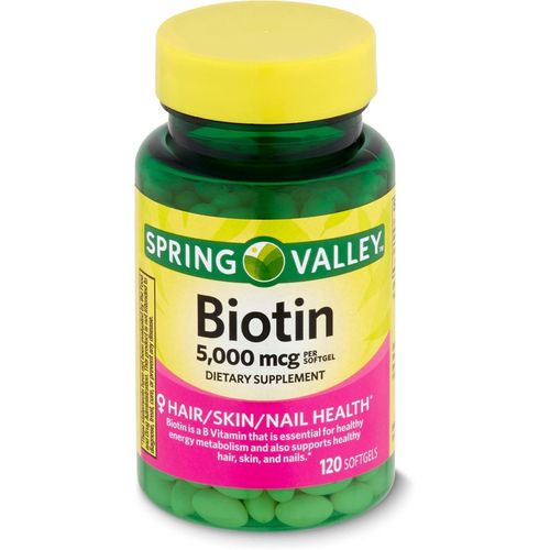 Spring valley Biotin 5,000mcg Softgels 120's-Multicolour