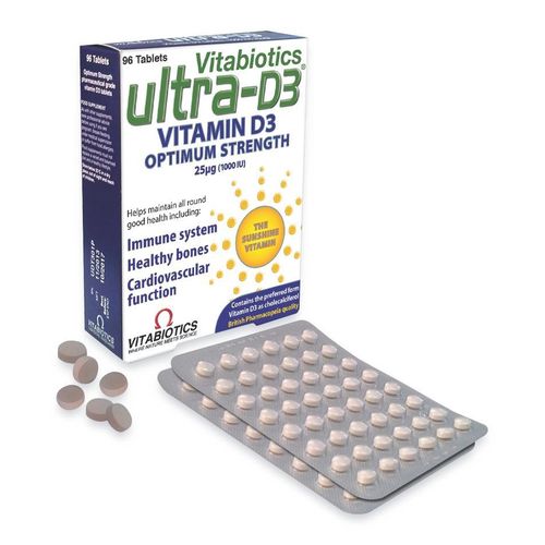 Vitabiotics Ultra Vitamin D3 1000IU(25mcg) Tabs 96's-White