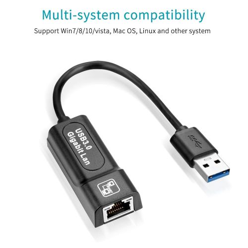 Portable Network Card Converter USB3.0 to RJ45 Gigabit Network Card Adapter High-speed Transmission Wide Compatibility NO5140