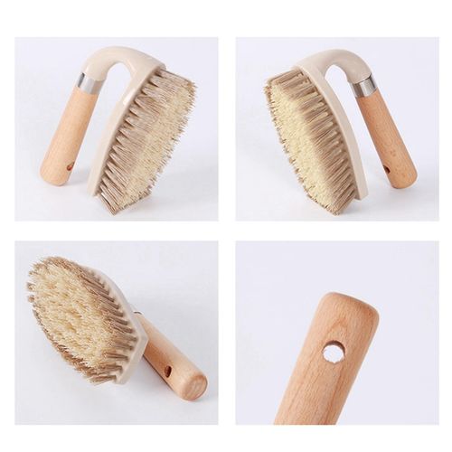 2 Multifunctional Shoe Brush Wooden Handle Brush With