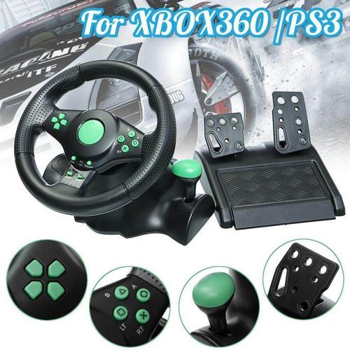 PC Gaming Vibration Racing Steering Wheel Pedals Controller For XBOX 360 PS3 PS2
