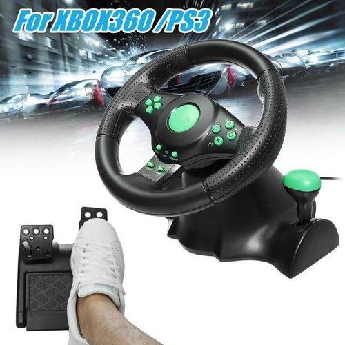 PC Gaming Vibration Racing Steering Wheel Pedals Controller For XBOX 360 PS3 PS2