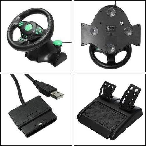 PC Gaming Vibration Racing Steering Wheel Pedals Controller For XBOX 360 PS3 PS2
