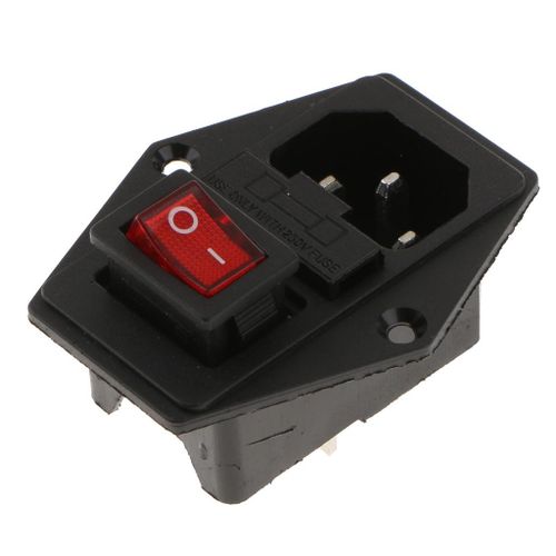 3 Pin IEC320 C14 Inlet Module Plug Fuse Switch Male Power