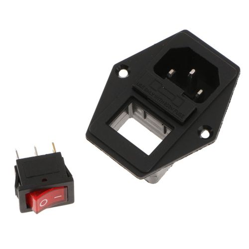 3 Pin IEC320 C14 Inlet Module Plug Fuse Switch Male Power