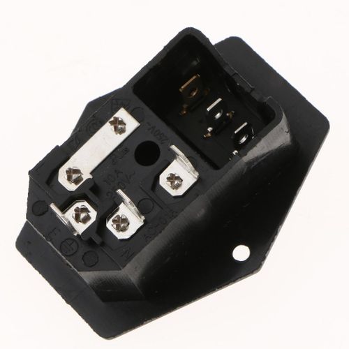 3 Pin IEC320 C14 Inlet Module Plug Fuse Switch Male Power